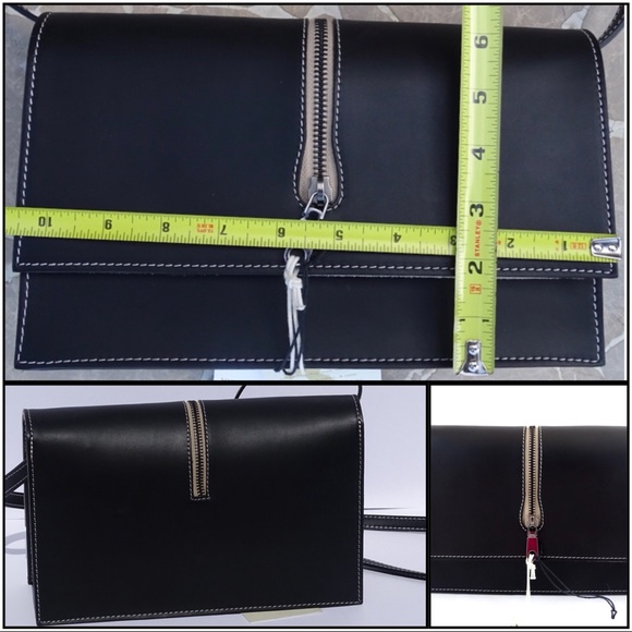 🆕VITTORIA NAPOLI Black Leather Crossbody Satchel - Picture 8 of 8